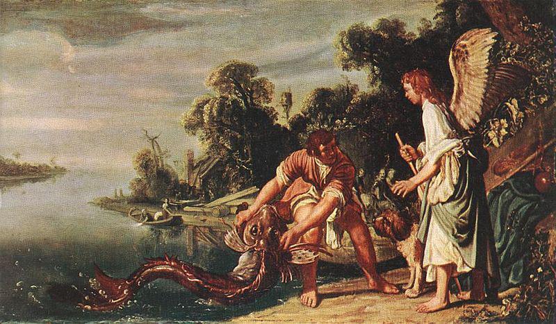 Pieter Lastman The Angel and Tobias with the Fish France oil painting art